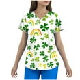 thumbnail image 2 of Gamivast Plus Size Womens Scrubs St Patricks Day Shamrock V-Neck Short Sleeve Body Scrubs Soft Breathable Scrubs s Funny Holiday Medical Top Nursing Wear, 2 of 5