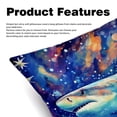 thumbnail image 2 of Starry Shark Velvet Throw Pillow Covers Inserts in 16x16, 18x18, and 20x20 Inches - Set of 2 - Unique Patterns for Throw Pillow Covers for All Occasions, 2 of 6