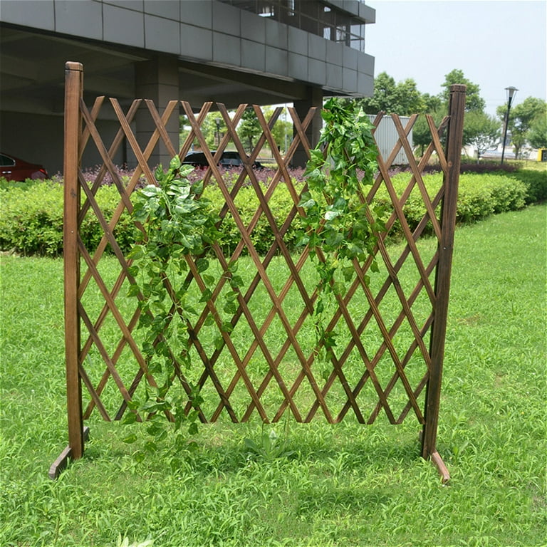 Famure Fence Retractable Expanding Fence Decorative Wooden Fence