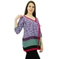 thumbnail image 4 of Phagun Floral Print Women Wear Casual 3/4 Sleeve Short Cotton Kurti Clothing, 4 of 7
