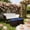 Brown + Dark Blue + Cotton + Polyester + Steel + Wicker+3, variant on ZHICHUN Set of 2 Outdoor Patio Ottoman Cubes Wicker Multifunctional Footrest Seat with Removable Cushions for Garden Poolside and Backyard