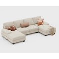 thumbnail image 2 of Homall Modern U-Shape 6 Seat Sectional Sofa, Corduroy Modular Couch, Oversized Sofa with Chaise for Living Room, 2 of 7