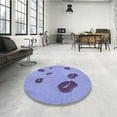 thumbnail image 3 of Ahgly Company Indoor Round Patterned Jeans Blue Area Rugs, 7' Round, 3 of 6