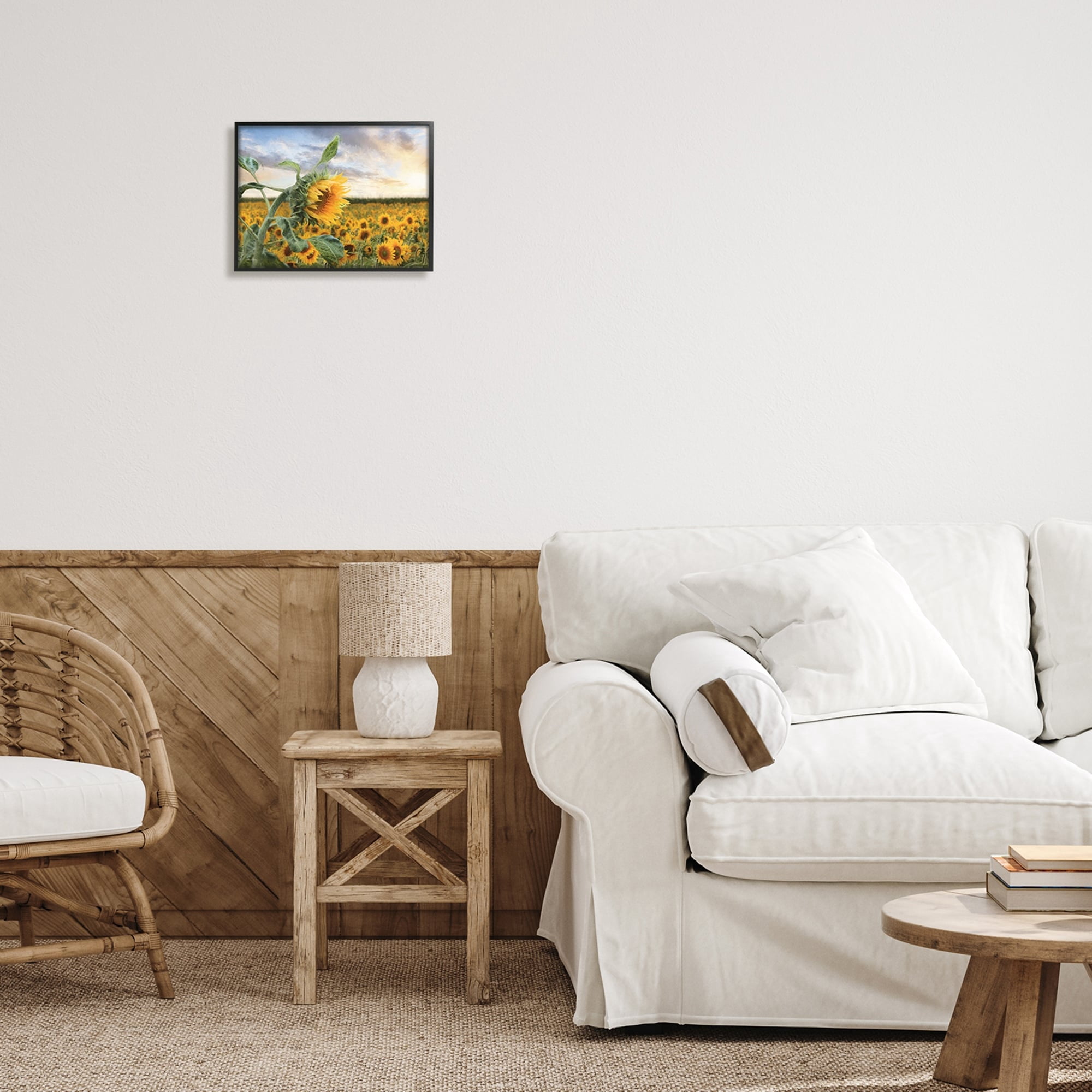 Stupell Industries Bright Yellow Sunflowers Blooming Field Sunshine Sky , 14 x 11, Design by Lori Deiter