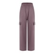 thumbnail image 6 of FAIWAD Jogging Pants for Womens High Waisted Solid Color Cargo Sweatpants Lounge Outdoor Trousers, 6 of 8