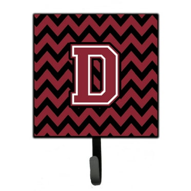 Letter D Chevron Garnet and Black  Leash or Key Holder