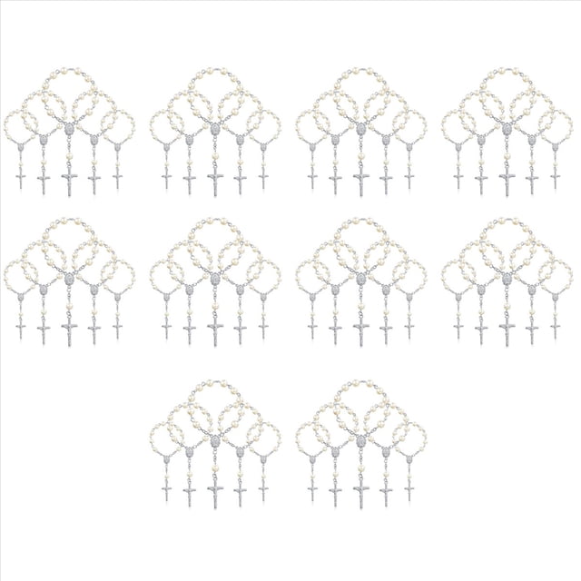 300 Piezas Cuentas de Rosario de Bautismo, Rosarios de Bautismo de Dedo, Perlas de Imitación para Favores de Bautismo, Favores de Bautizo, Favores de Comunión