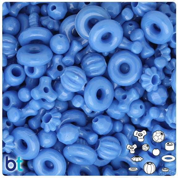 BeadTin Periwinkle Opaque Plastic Craft Bead Mix (4oz)