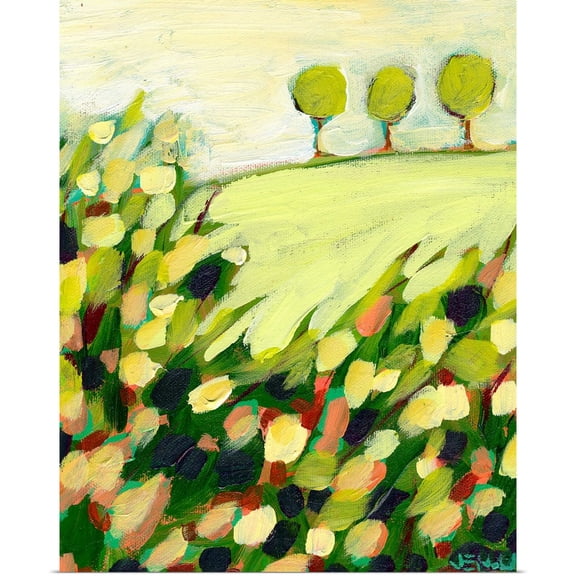 Great BIG Canvas | Rolled Jennifer Lommers Poster Print entitled Three Trees on a Hill