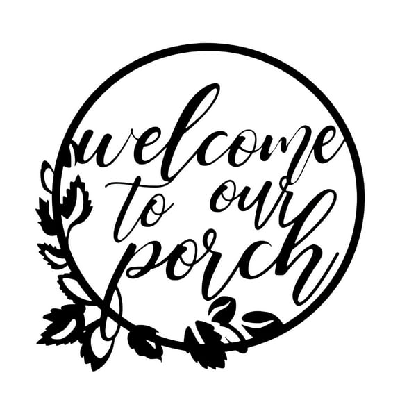 LAMIRO 1pc Welcome To Our Porch Sign Black Wall Decor For Kitchen Farmhouse Home Outdoor Decoration Rustic Home Decor Piece