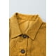 thumbnail image 3 of ABPHQTO Abrigo camisero de pana amarillo de manga larga con botones para mujer, 3 of 5
