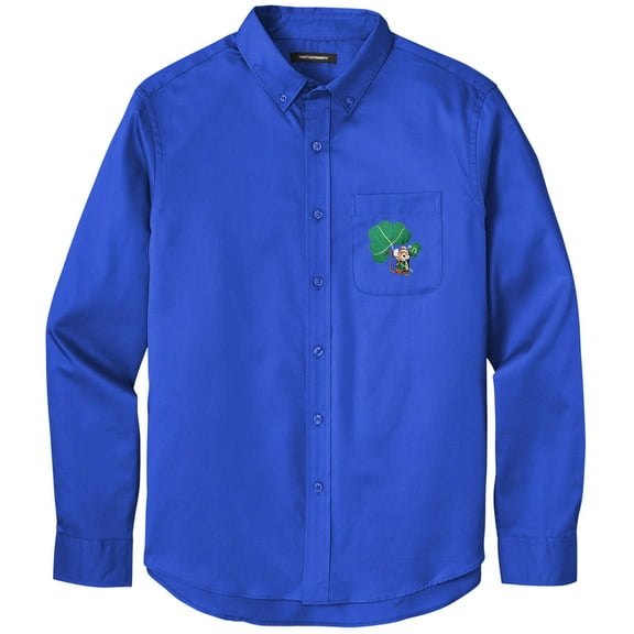 Men's IRISH MOUSE PATCH Twill Shirt with Pocket, Large Royal Blue