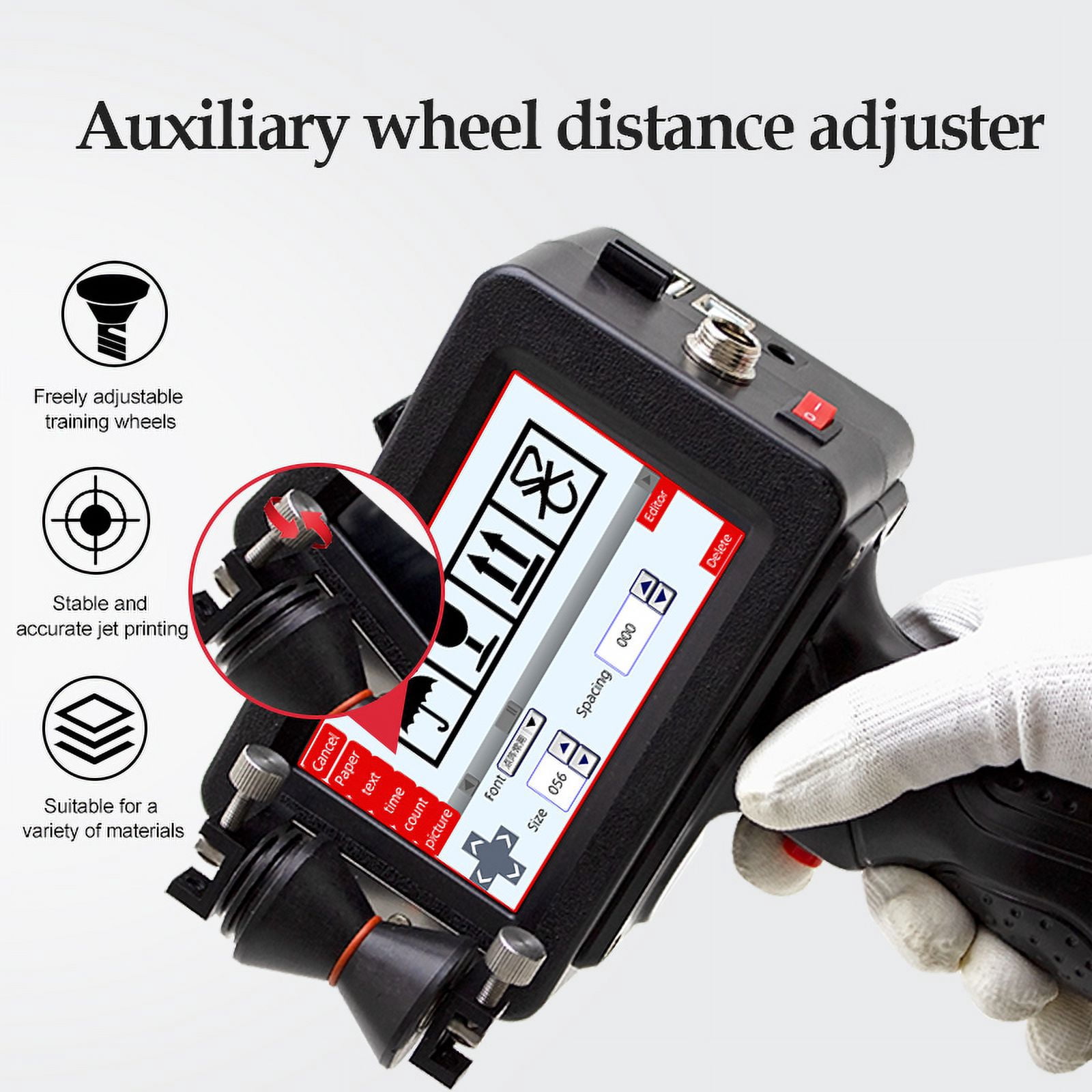 Handheld Pipe Inkjet Printer, Steel Pipe Cable Label Lot Code Machine Portable Printer, Fast Drying Color Fade Resistant ,Versatile Surface Compatibility