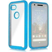 for Google Pixel 3A Clear Case Phone Case Dual Layer Full-Body Rugged Clear Back Case Drop Resistant Shockproof Case with Built In Screen Protector