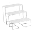 thumbnail image 2 of Luzkey Cake Stand,Display Stand Risers Shelf 3 Tiered, Rectangle Metal Home Decor Display Rack for Candy Cupcake Toys Figure Perfume White, 2 of 8