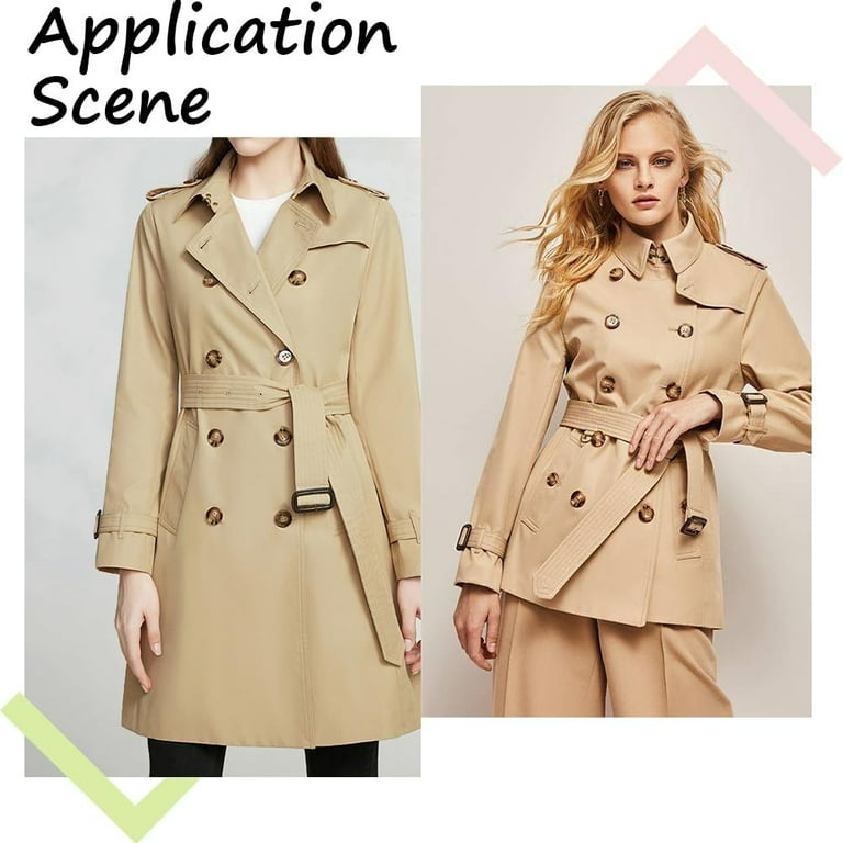 Women Adjustable Waist Belt Band Wide Buckle Trench Coat 
