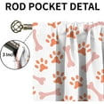 thumbnail image 5 of Bohemia Dog Paw Print Rod Pocket Blackout Window Treatment, Cartoon Animals and Bones Printed Window Drapes Polyester Fabric Curtains for Kids Girls Bedroom Children''s Room Kitchen-W52xL84in, 5 of 6