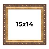 15x14 Frame Vintage Gold Solid Wood Picture Frame | 2.5 Inch Moulding Width | Ornate Bronze Museo