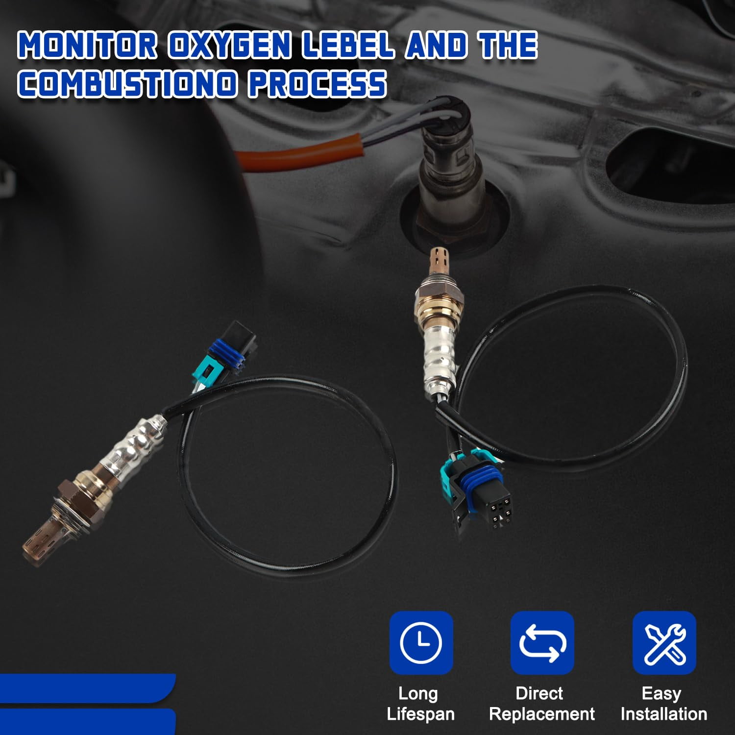 PANGOLIN 2Pcs Oxygen Sensors Fits for 1996-2006 Buick Century Lesabre Rainier Regal, Chevrolet Camaro Lumina Monte Carlo Upstream & Downstream O2 Oxygen Sensor Replacement Part OE 234-4087