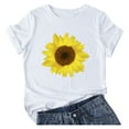 thumbnail image 1 of Leutsin Femmes Décontractée en Vrac Col Rond Imprimé à Manches Courtes T-Shirt Tops, 1 of 7