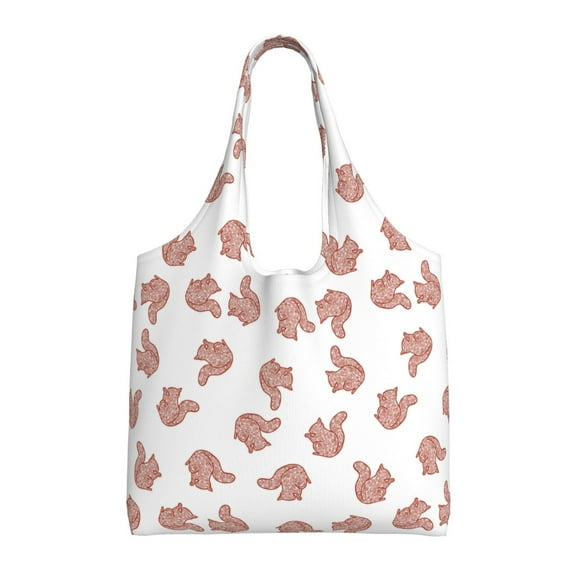 Wukai Red Fox Sturdy and Stylish Reusable Canvas Tote Bag: Eco-Friendly, Heavy-Duty Grocery Shopping Bag with Reinforced Handles