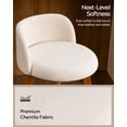 thumbnail image 4 of Joyyskill 26" Swivel Bar Stools Set of 6, Farmhouse Upholstered Bar Chairs with Curved Back and Wood Legs, Chenille Fabric Counter Height Island Chairs, Dark Oak/Beige, 4 of 8