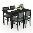 thumbnail image 1 of Gymax 5 PCS Dining Table Set for 4 w/Rubber Wood Legs Upholstered Seat Padded Backrest Gray, 1 of 10