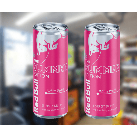Red Bull Summer Edition Sugarfree Energy Drink White Peach 2 Cans 12 fl oz