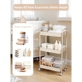 thumbnail image 2 of Baby Diaper Caddy, 3 Tier Rolling Storage Cart with Detachable Dividers, Bottle Organizer, Nursery Storage for Bedroom and Living Room Taupe, 2 of 6