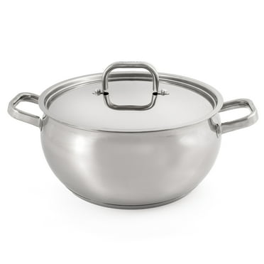BergHOFF Belly Shape 18/10 Stainless Steel 9.5" Stockpot with Stainless Steel Lid 5.5Qt.