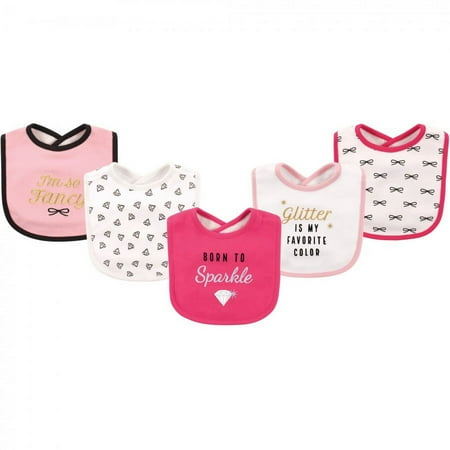 UPC: 0660168510249 | Hudson Baby Infant Girl Cotton Bibs 5pk  Sparkle  One Size