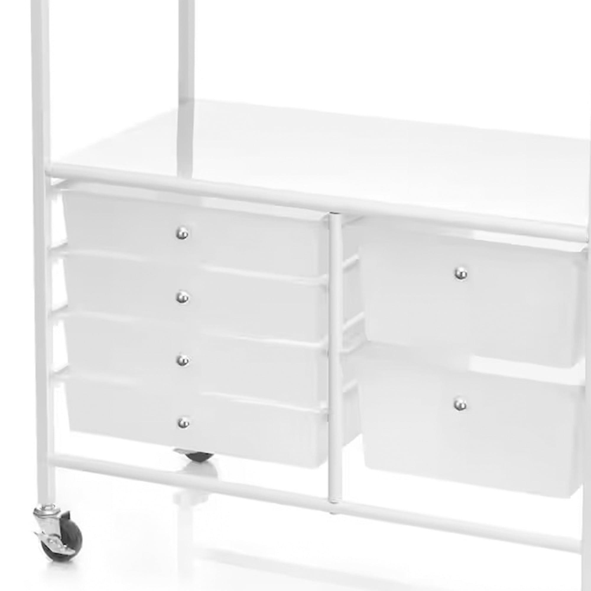 Simply Tidy Essex Home or Office Rolling Cart with Storage Drawers, White