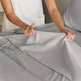 thumbnail image 6 of CGK Linens 5-Piece Ultra Soft & Comfy Hotel Luxury Sheet Set - Split King Size Cooling Bed Sheet Fits 8"-16" Mattresses, Light Grey, 6 of 7