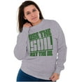 thumbnail image 4 of Use The Soil Not The Oil Earth Day Unisex Plus Fleece Graphic Sweatshirt Brisco Brands 2X, 4 of 5