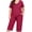22 Wine Red, variant on Cueply Women Plus Size Pajamas Set Short Sleeve Pjs Sleepwear Loungewear Nightwear with Pockets