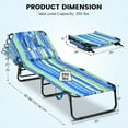 Costway Outdoor Folding Lounger, Beach Chair with Face Hole Pillows & 5