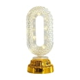 thumbnail image 2 of Battery Powered LED Night Light Decorative Table Lamp, Diamond-Cut Crystal Style with Gold Base, Portable Bedside Light for Bedroom, Party, Kids, 2 of 5