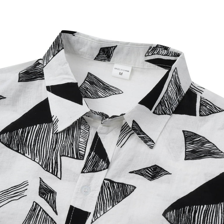 Mens Shirts Button Up Fashion Casual Geometric Printed Short Mens Shirts Button Up Fashion Casual Geometric Printed Short