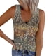 thumbnail image 1 of Playeras,Blusas y Tops,Ropa para Mujer Workout Tank Tops Blusa sin mangas de punto acanalado para mujer, informal, sin mangas, con cuello en V (Khaki, M), 1 of 7
