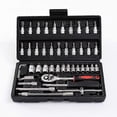 thumbnail image 1 of Socket set F6 CHROMEmat, 46 piecesblack, 1 of 5