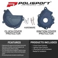 thumbnail image 2 of Polisport Clutch and Ignition Cover Protector Kit (Blue) - Compatible with Husqvarna FC250/350 (2016-2022), 2 of 9