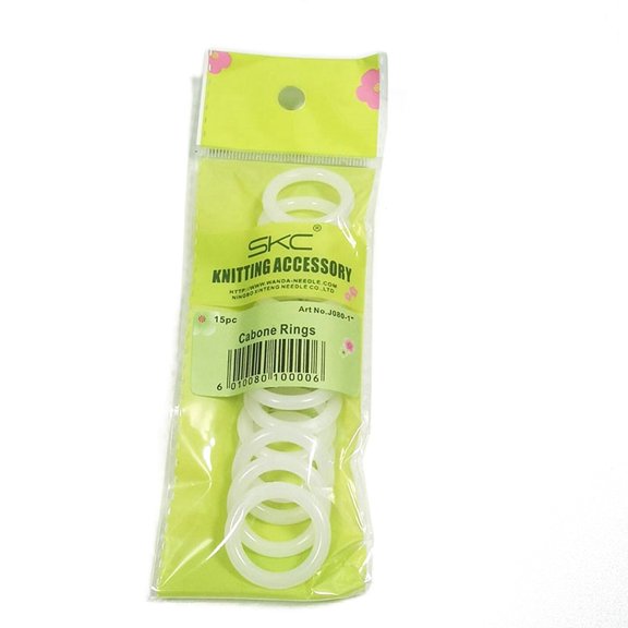 PE Plastic Locking Stitch Marker Rings DIY Knitting Tools Crochet Accessories Ghost White 25mm 15pcs/set