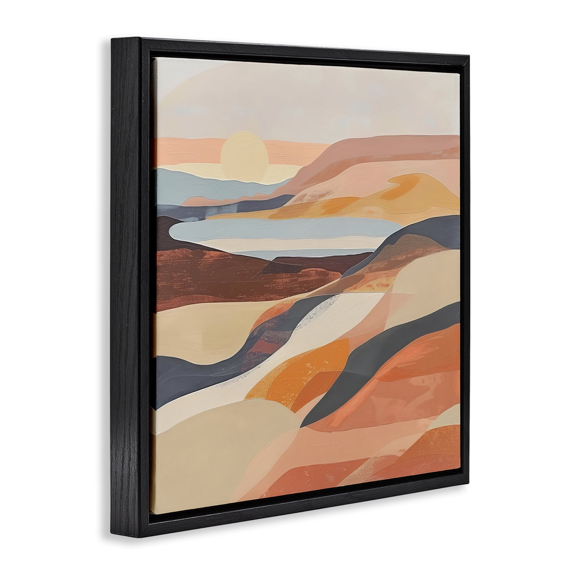 Stupell Industries Layered Canyon Hills Landscape & Nature Painting Black Floater Framed Canvas Art Print Wall Art, 25 x 25