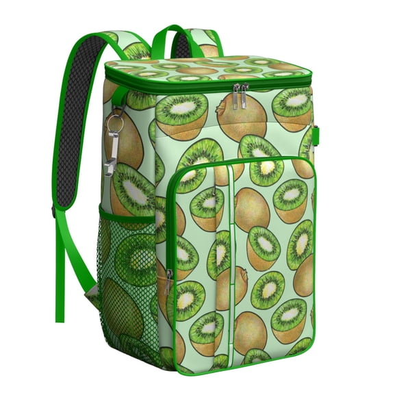 Sac à Dos Glacière Isolé à Imprimé de Kiwis, Sac à Lunch au Design de Kiwi Vert Mignon avec Illustration Kawaii pour les Amateurs de Kiwis