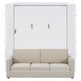 thumbnail image 5 of Harper & Bright Designs Queen Murphy Bed Wall Bed with Sofa, Queen Size Cabinet Bed Folding Wall Bed with Bookshelf and Shelves for Guest Room Office, White, 5 of 15