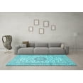 thumbnail image 3 of Ahgly Company Indoor Rectangle Medallion Light Blue Traditional Area Rugs, 2' x 4', 3 of 4