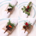 thumbnail image 2 of OUSITAID Napkin Circle Pine Cone 4Pcs Christmas Wedding Party Dinner Table Decor Plastic Cloth Artificial Flowers, 2 of 8