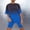Blue, variant on Womens Pajama Set Oversized Gradient Print Comfortable Pajamas Set Summer Crew Neck Short Sleeve Sleepwear with Shorts Summer Pjs for Women