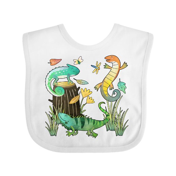 Inktastic Cute Lizards Hanging out Boys or Girls Baby Bib
