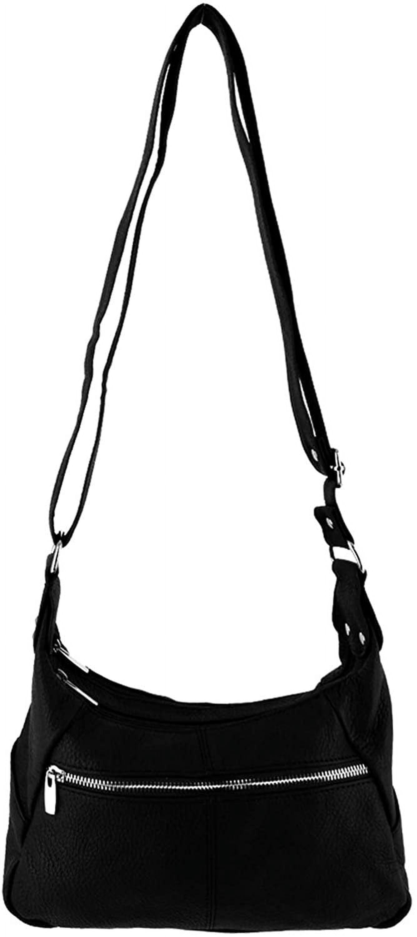 Women's Leather Medium Cross Body Purse Shoulder Ladies Handbag with Many Pockets
